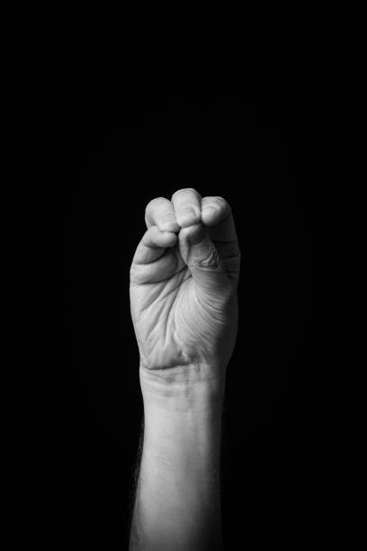 istock Hand demonstrating the Arabic sign language letter 'He' 1441707375