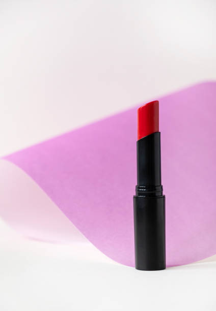 istock Beautiful lipstick on white background. Professional makeup product. 1441714137