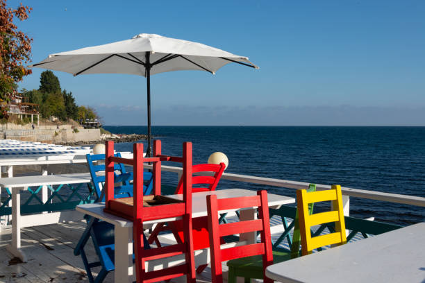 istock Sea side cafe after the season 1441715787
