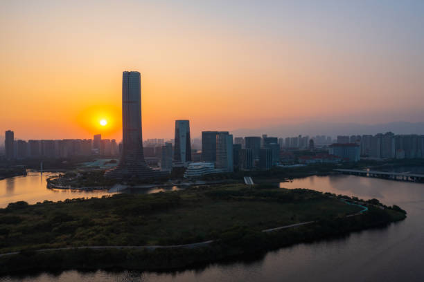 istock Financial district office buildings at sunset 1441715947