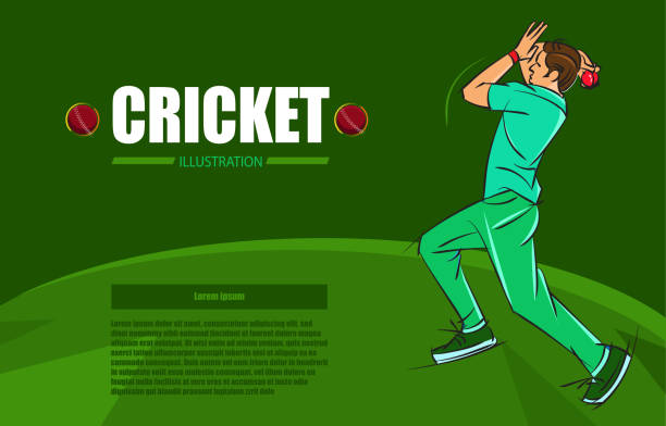 bowling cricket poster design bowling cricket poster design cricket bowler stock illustrations