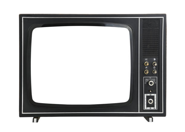 istock Old tv on isolated. Retro technology concept. Blank screen for text. 1441719175