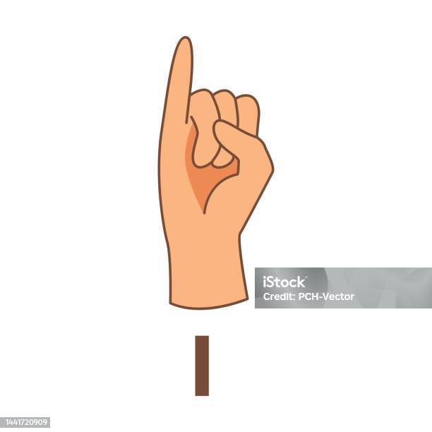 I In Sign Language Hand Showing Letter I Sign Language Alphabet Vector Illustration Finger ...