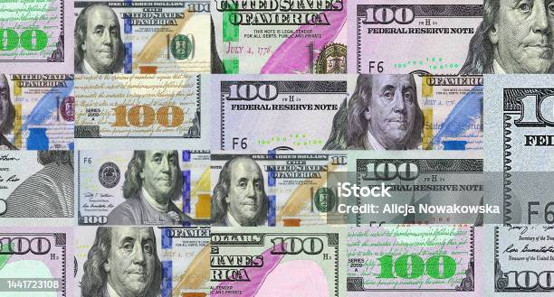 Dollar 100 Usd Banknotes Abstract Color Mosaic Pattern Stock Photo - Download Image Now