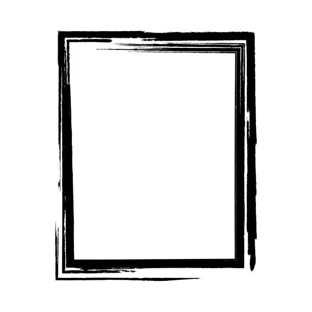istock Grunge frame painted with a brush. Dirty frame with a splash of black paint. Banner design elements. poster, flyer, invitation, postcard. social networks. 1441725399