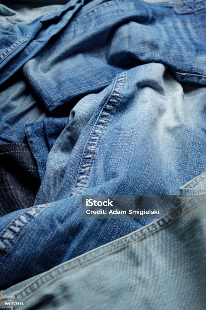 jeans close-up blue jeans close-up Aging Process Stock Photo