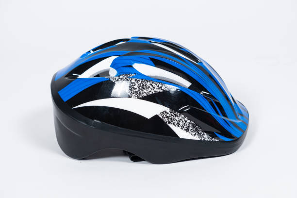 istock Blue Protective Children's Helmet for Cycling, Skateboarding, Roller Skates on White Background 1441728076