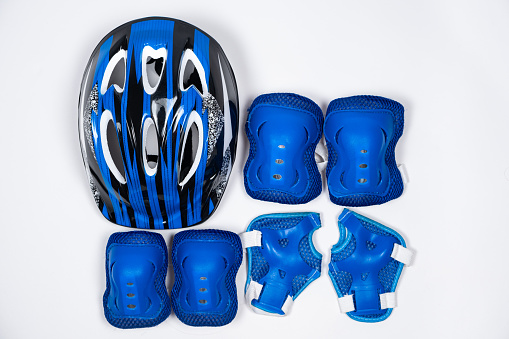 Children's set of protection for cycling, skateboard, roller skates - helmet, knee pads, elbow pads, gloves