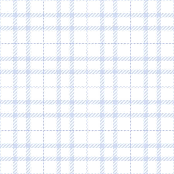 체크 무늬 매끄러운 패턴입니다. 흰색 배경에 희미한 보라색 줄무늬. - checked purple tablecloth pattern stock illustrations