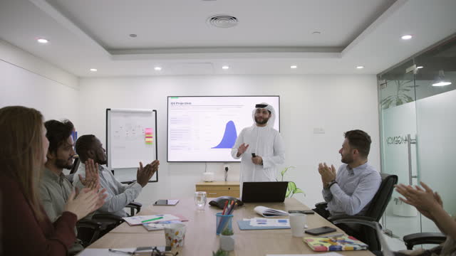 An Arab Business Man Giving A Presentation