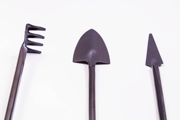istock Garden tools for flowers on a white background. 1441734214