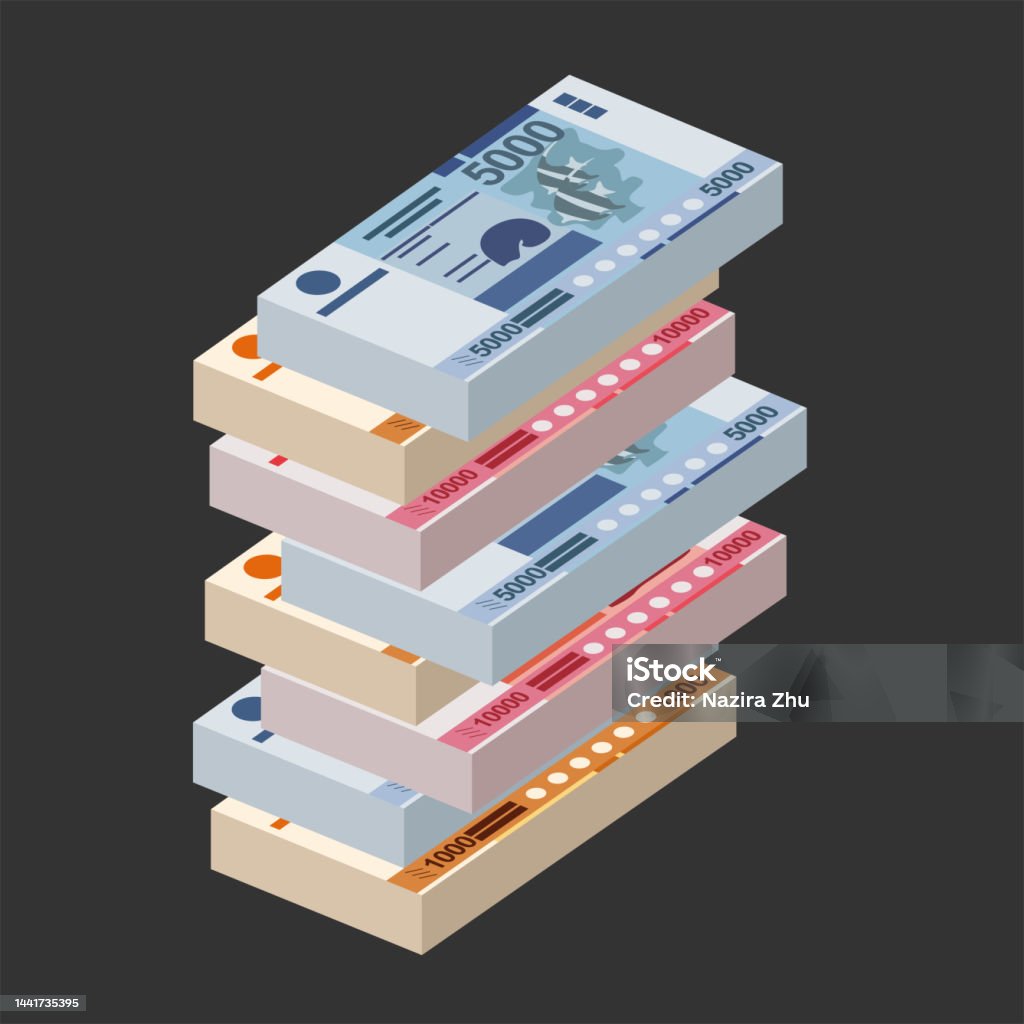 Xpf Cfp Franc Vector Illustration French Overseas Collectivities Money Set ...