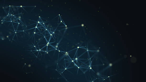 Network connection structure. Digital background with dots and lines. Big data visualization. 3D rendering. stock photo