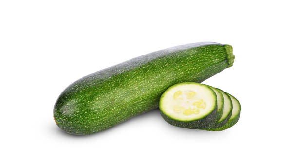 istock Whole zucchini and slices isolated on white 1441744300