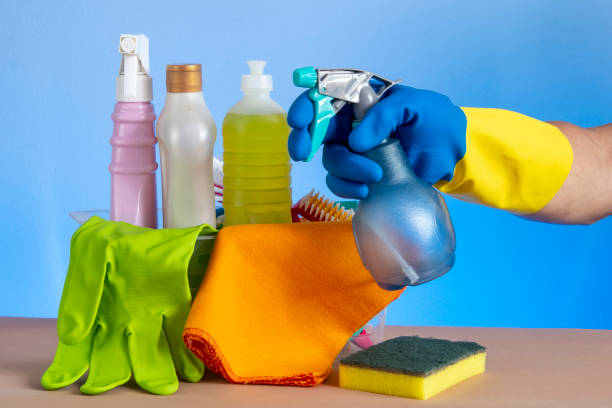 istock basket with cleaning products for home hygiene use 1441744417