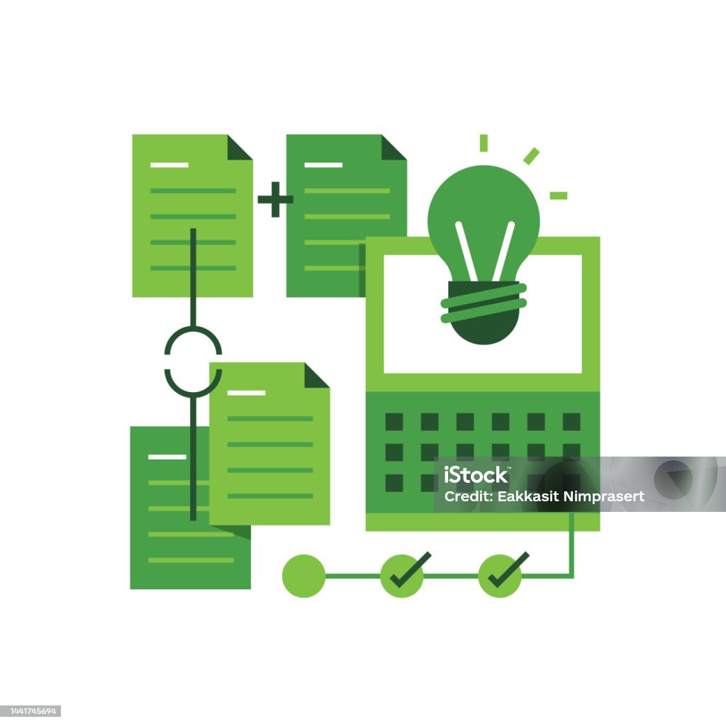 Linear Workflow Stock Illustration - Download Image Now - Abstract ...