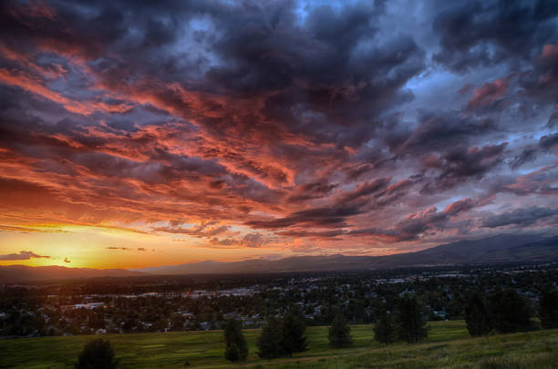 A stunning sunset during June in Missoula