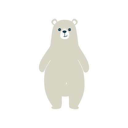 Vector illustration of a cute polar bear. Isolated on white background