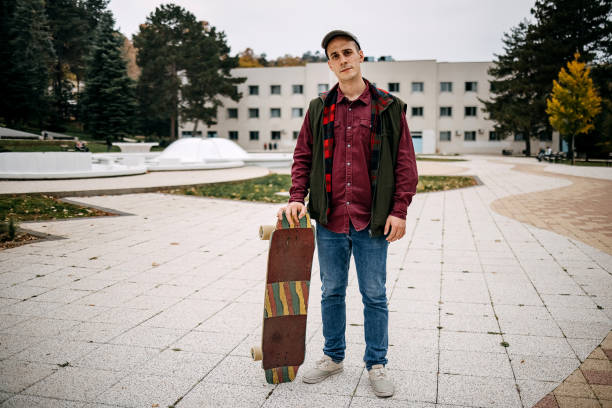 istock Portrait of a man with a skate 1441748994