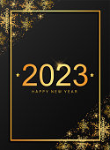 istock New year 2023 greeting card, poster, invitation template 1441749797