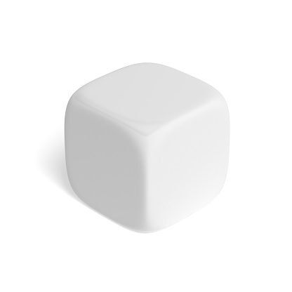 Dice isolated on white background. Blank. 3d illustration.
