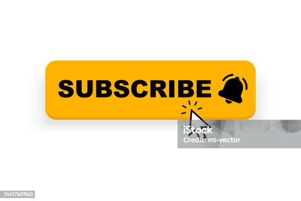 Click Sub Button Subscribe Button With Pointer Clicking Arrow Cursor Clicking On ...