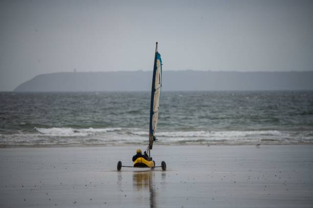 St Nic, France - October 29, 2022: Sand Yacht on Pentrez Beach