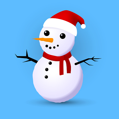 winter snowman new year design element