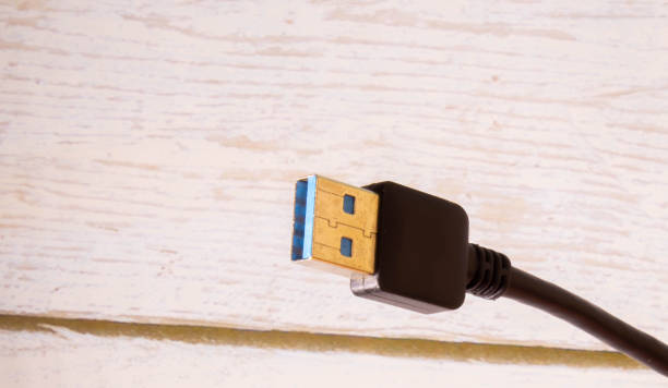 istock USB Connector Male 3.0 from close-up or macro view,USB 3.0 with faster data speed transfer. 1441770219