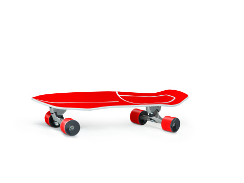 red skateboard isolated on white