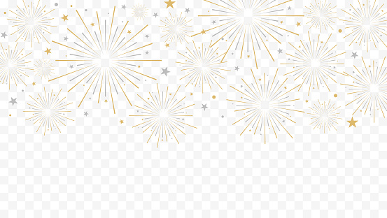 Fireworks illustration isolated on white background. Vector festive background