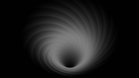 Distortion of space time of a black hole (3D Rendering)