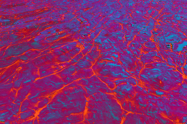 istock Defocus blurred transparent crimson red colored clear calm water surface texture with splashes and bubbles. Trendy abstract nature background. Water waves in sunlight with copy space. Watercolor shine 1441781122
