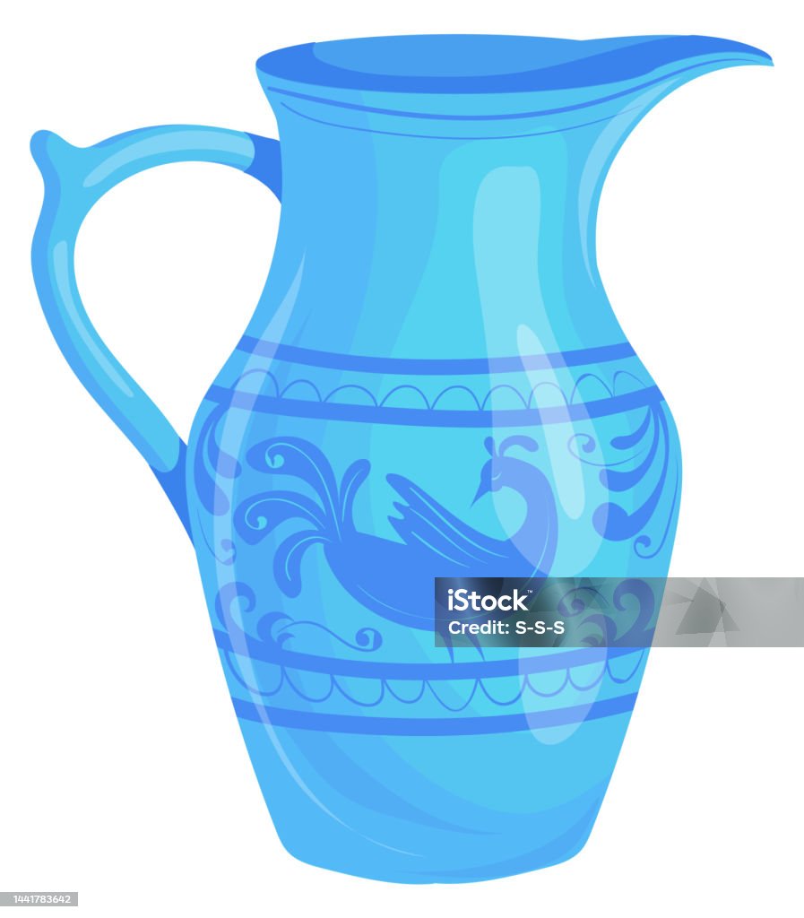 Bình Đất Sét Cũ Bình Đựng Phim Hoạt Hình Gốm Xanh Hình minh họa ...