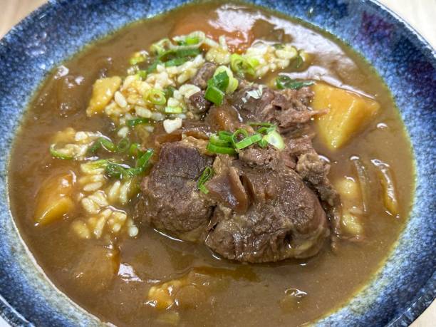 Beef curry rice stock photo