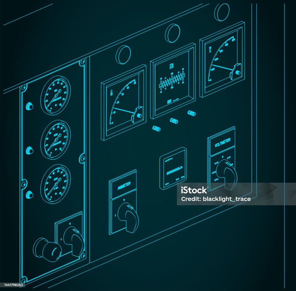 Diesel Generator Control Panel Closeup Stock Illustration - Download ...