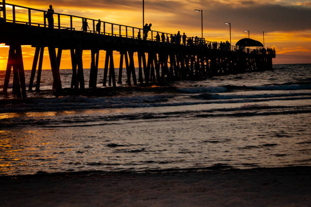 istock The sunset over the jetty from the beach at Grange 1441804701