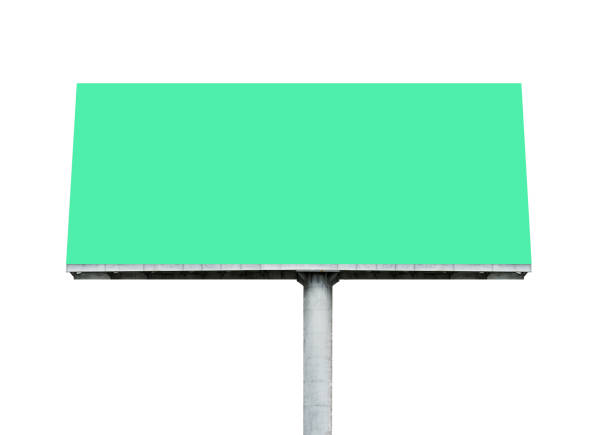 istock Outdoor billboard with green background mock up. clipping path 1441804753