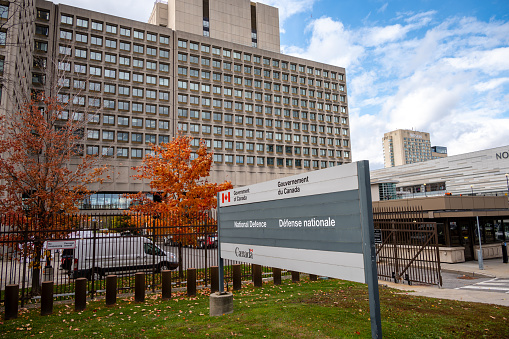 Ottawa, Ontario - October 20, 2022: Department of National Defence headquarters in Ottawa, Canada.