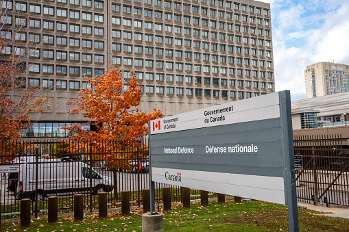 Ottawa, Ontario - October 20, 2022: Department of National Defence headquarters in Ottawa, Canada.