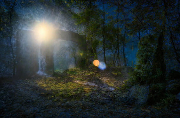 istock mysterious moon light on mystical menhir stone 1441808389
