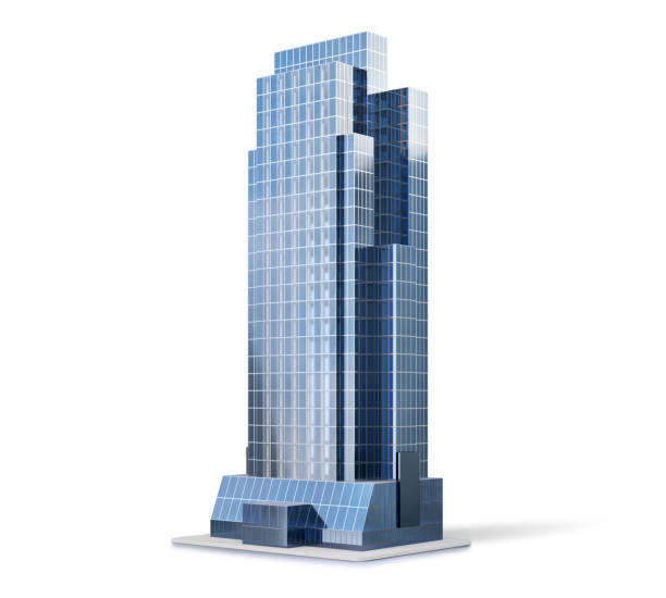 istock Realistic skyscraper building isolated on white background. 3d illustration 1441813598