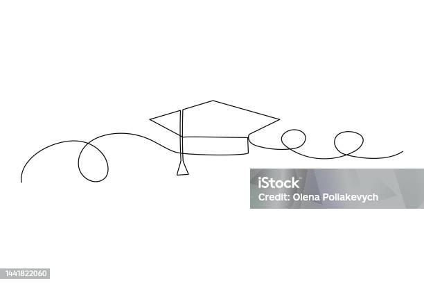 Graduate Hat Line Education Degree Ceremony Concept Education Knowledge ...
