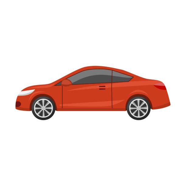 red sport Car vector illustration. Car design, side view of hatchback, sedan, coupe, SUV, pickup truck isolated on white background red sport Car vector illustration. Car design, side view of hatchback, sedan, coupe, SUV, pickup truck isolated on white background car clipart stock illustrations