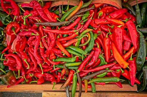Chili Peppers in a farmer’s market