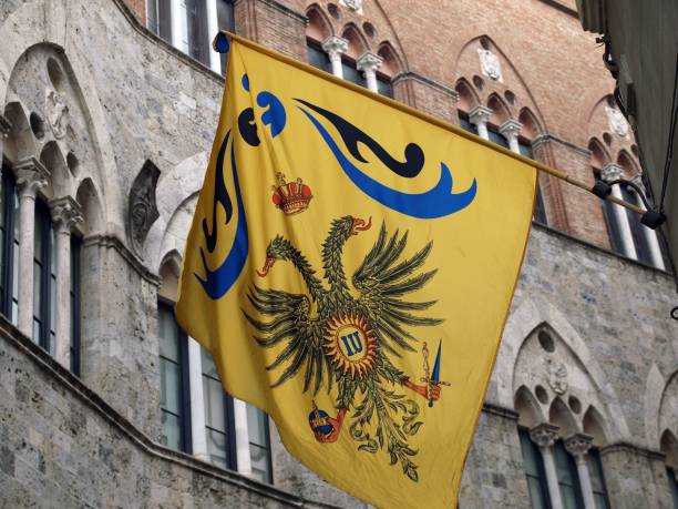 Siena - Contrada dell Aquila flag. Italy