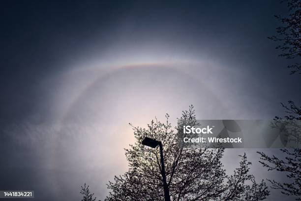Solar Halo And Upper Tangent Arc Stock Photo - Download Image Now - Awe, Bright, Cirrostratus