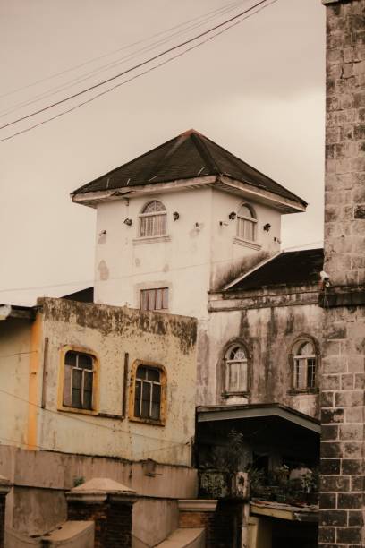 istock Vertical shot of old white buildings 1441835357
