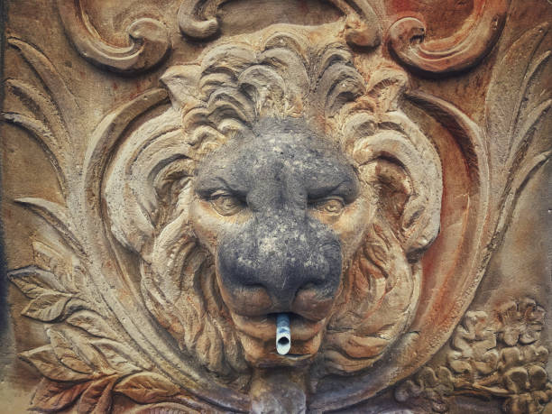 istock Lion head fountain sculpture 1441836438