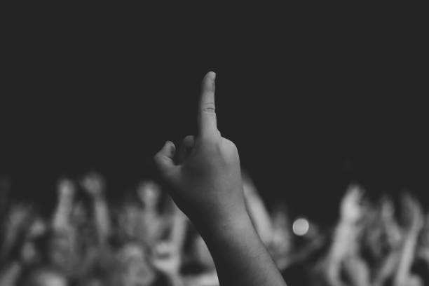 istock finger in the air in black and white 1441838399